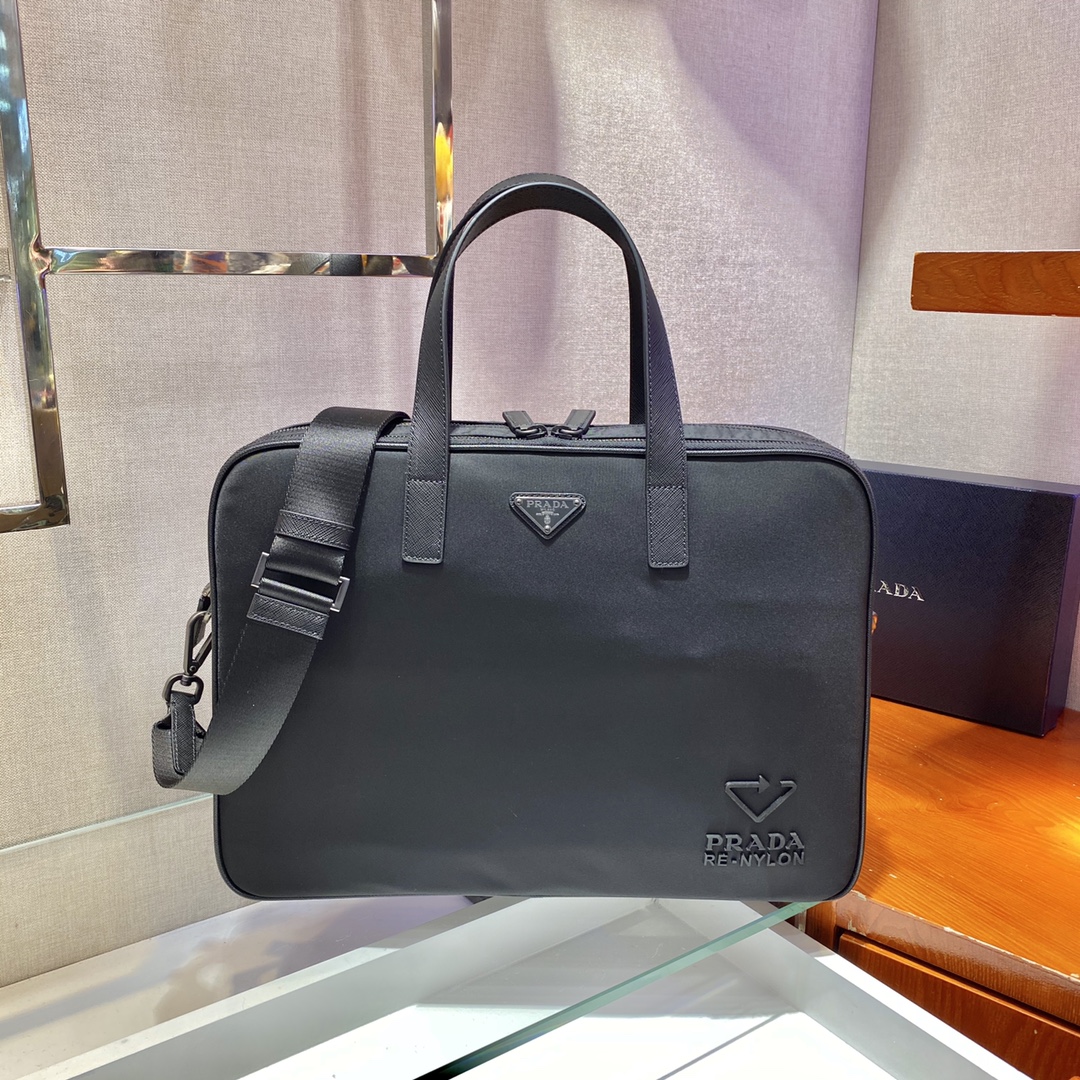 Pra*a re-nylon briefcase