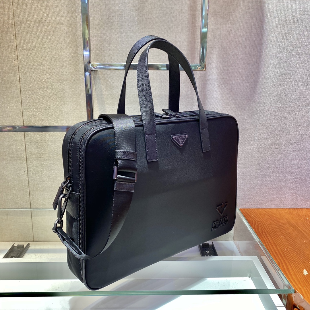 Pra*a re-nylon briefcase