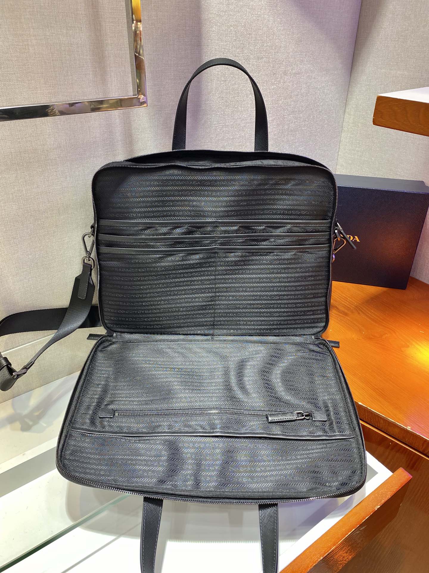 Pra*a re-nylon briefcase