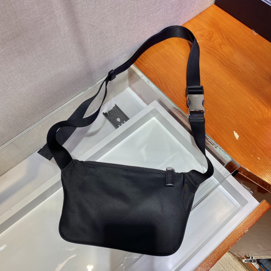 Pra*a re-nylon and saffiano leather shoulder bag