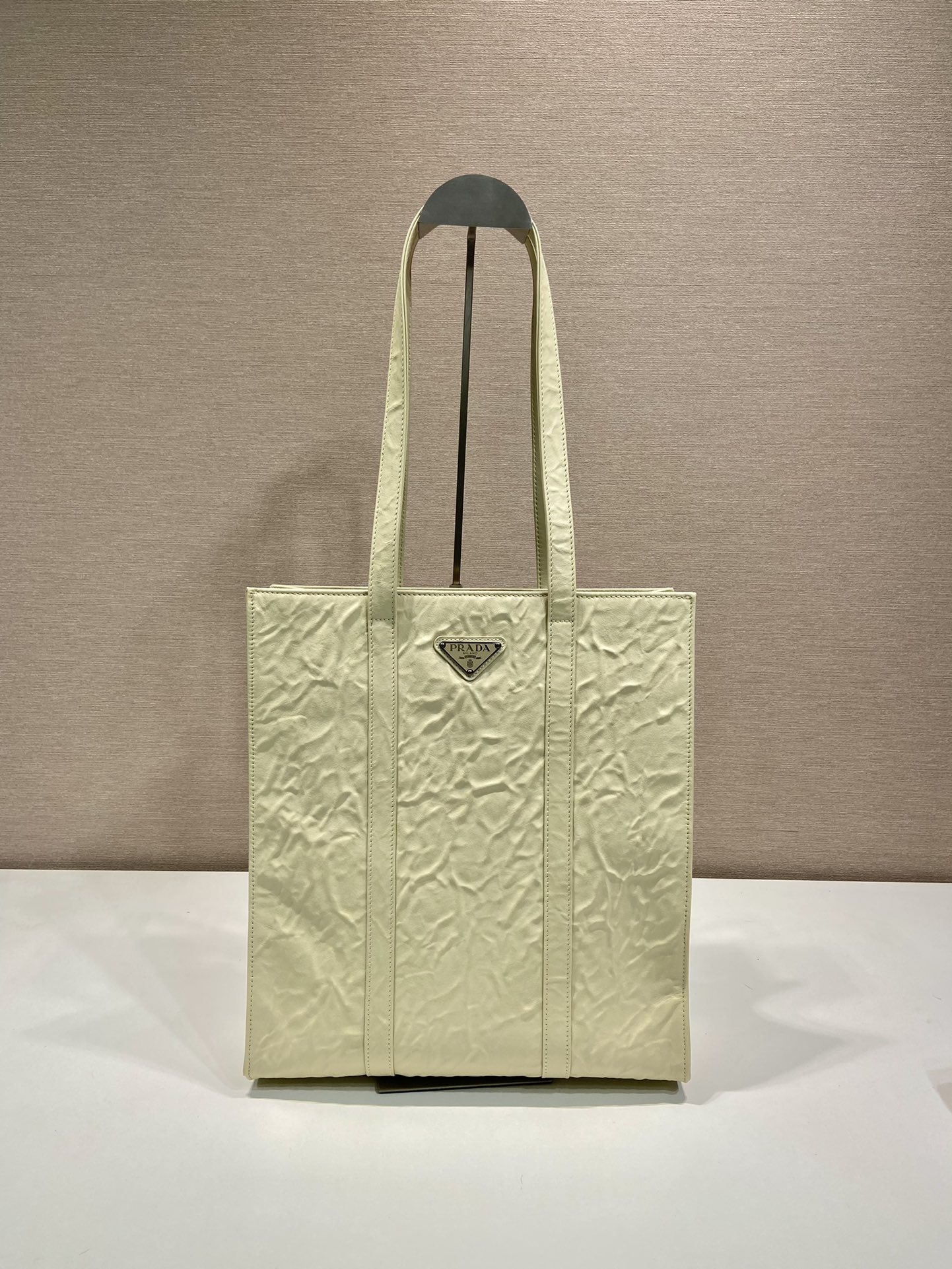 Pra*a small antique nappa leather tote