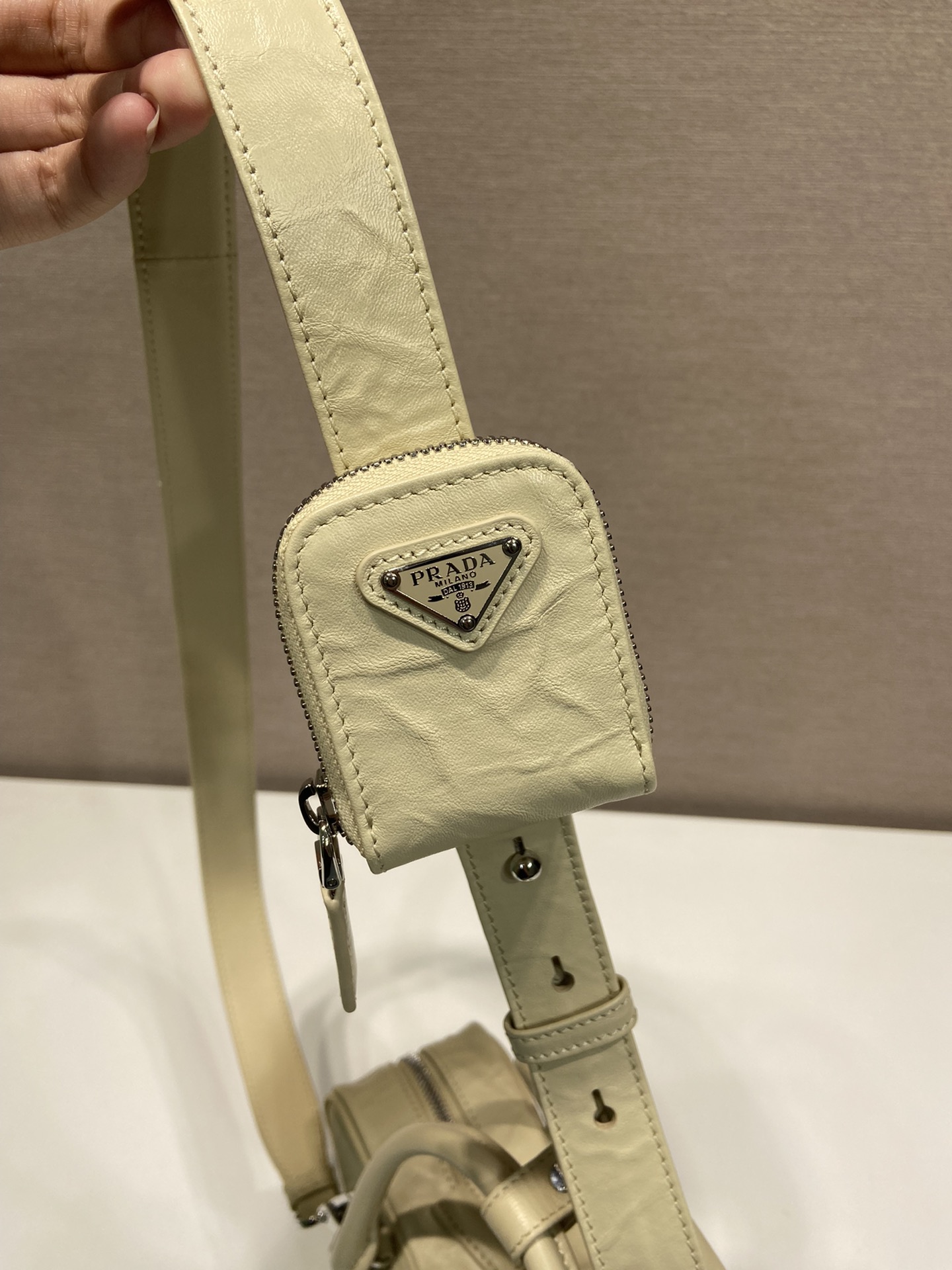 Pra*a antique nappa leather top handle bag