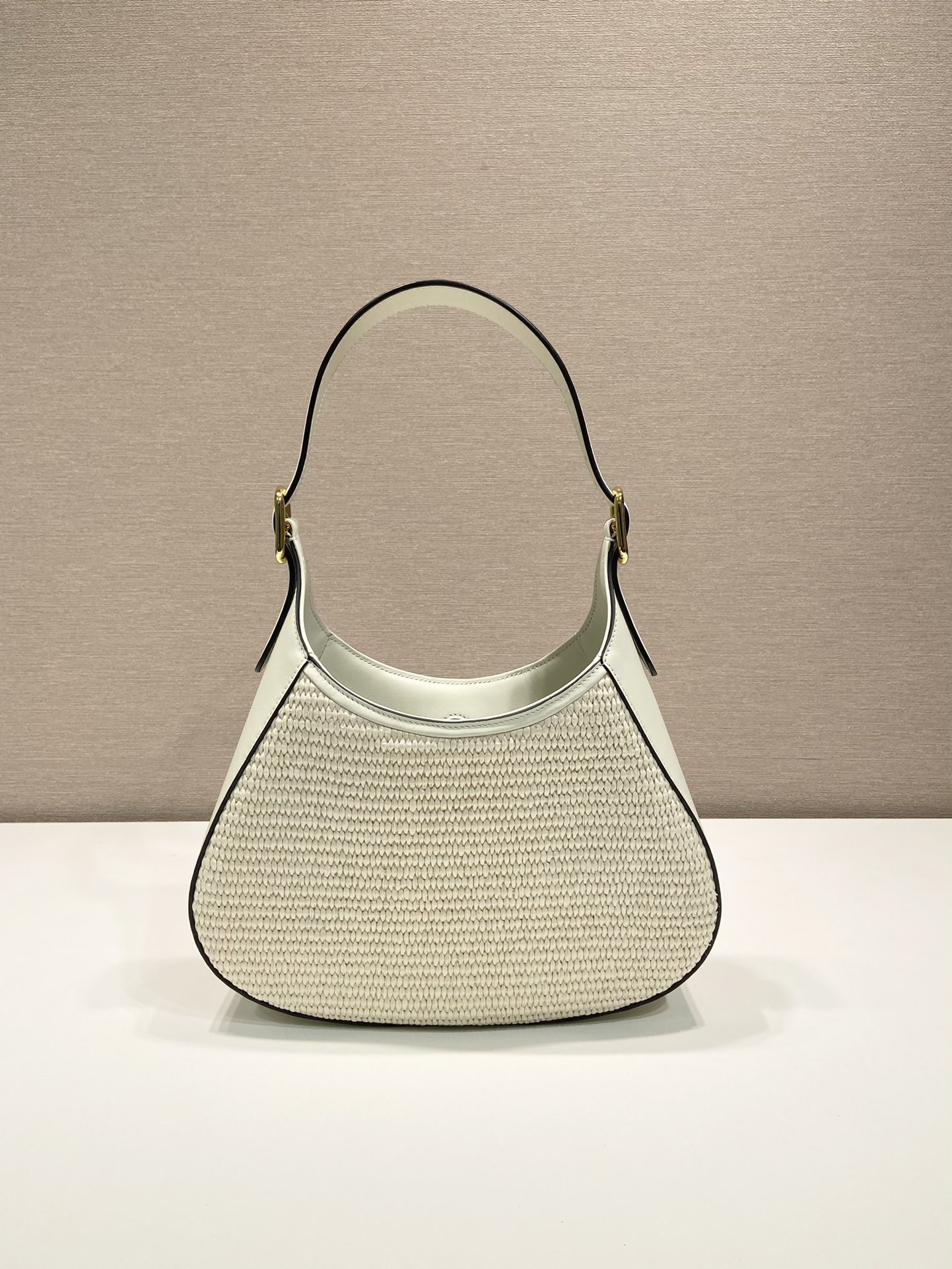 Pra*a fabric and leather shoulder bag