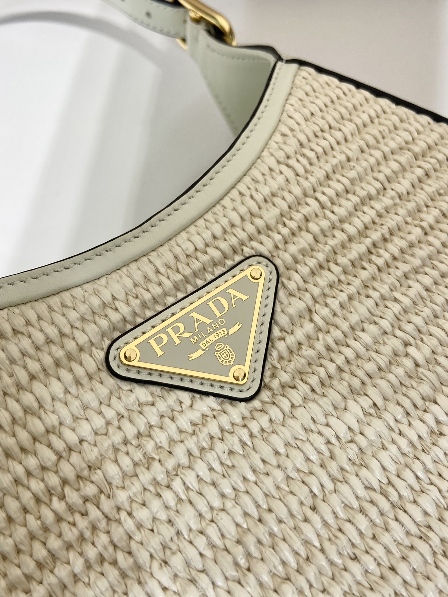 Pra*a fabric and leather shoulder bag