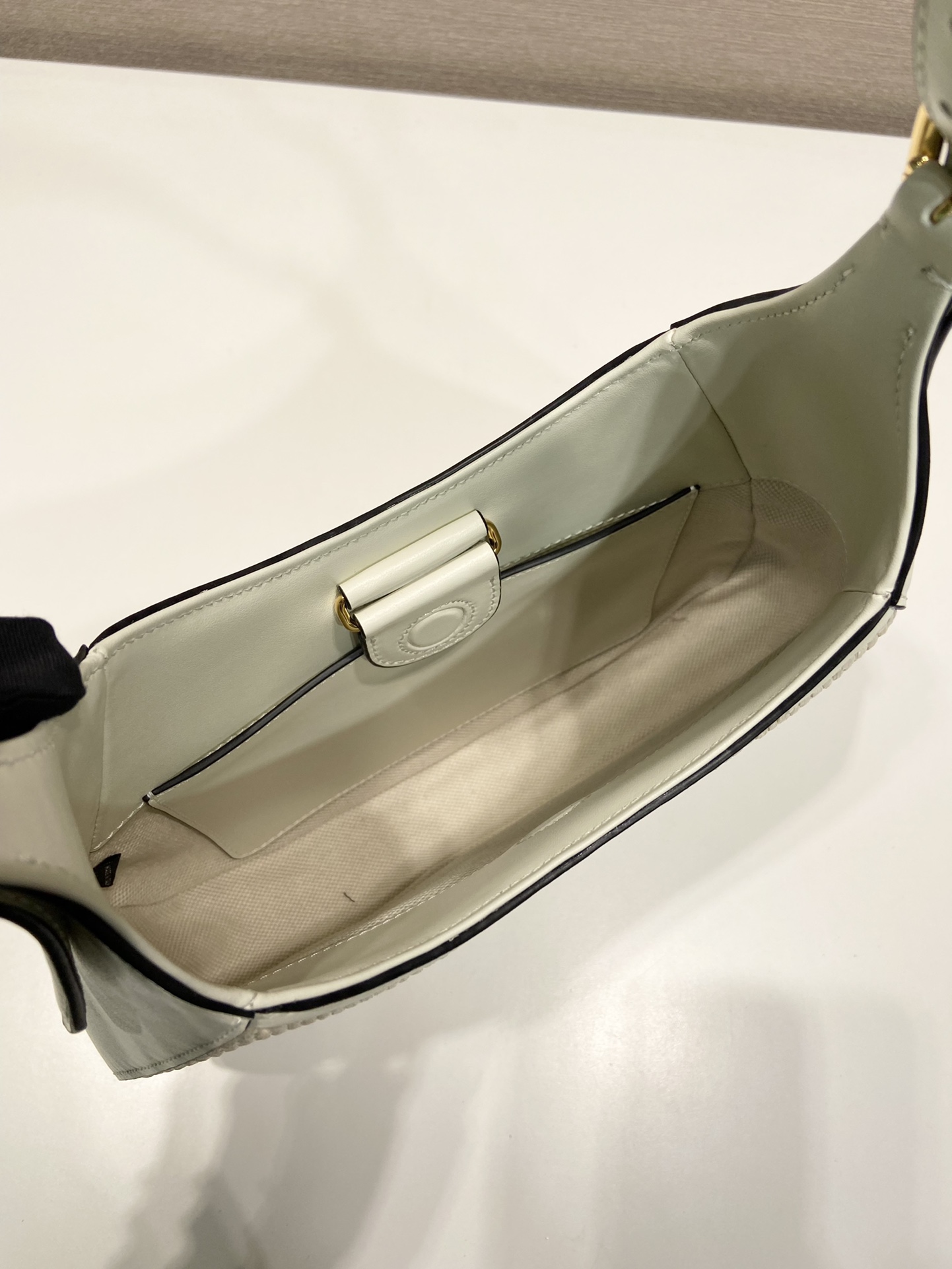 Pra*a fabric and leather shoulder bag
