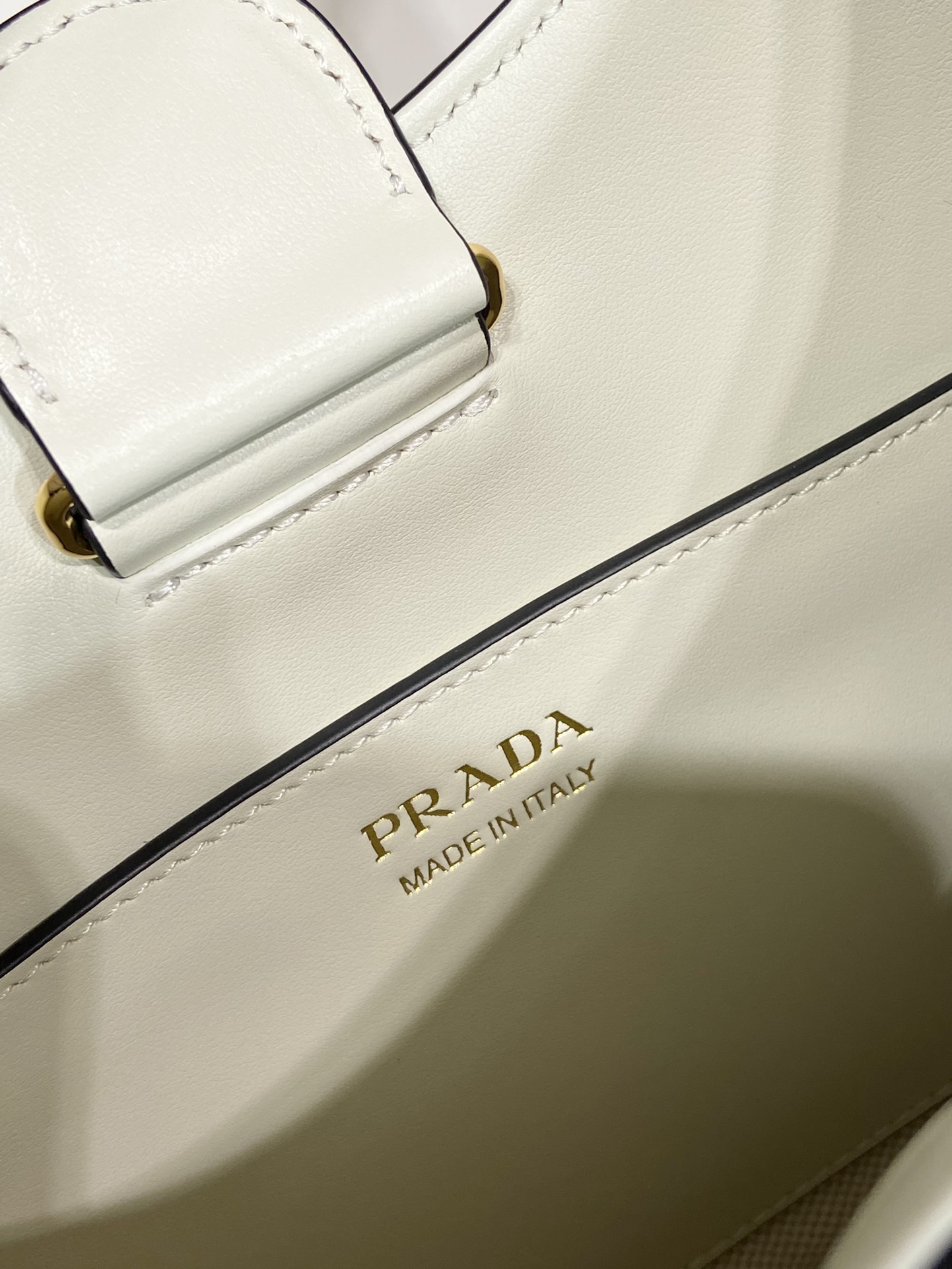 Pra*a fabric and leather shoulder bag