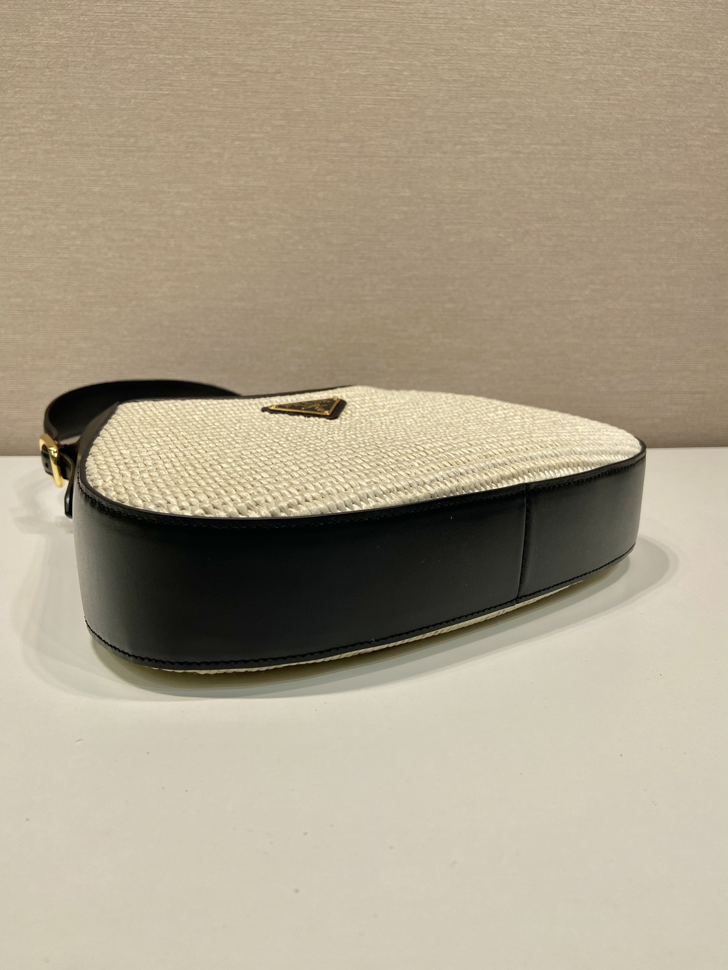Pra*a fabric and leather shoulder bag