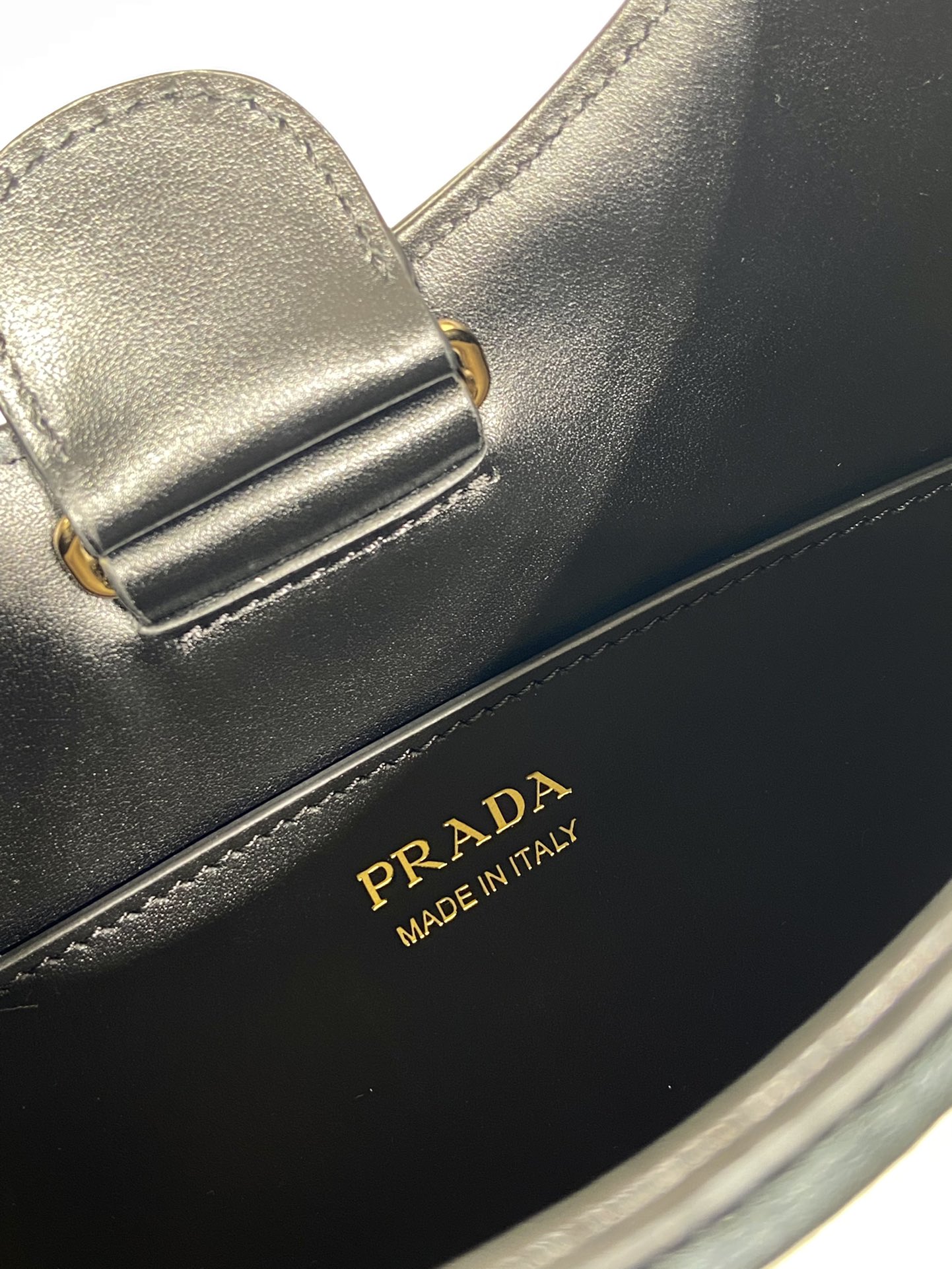 Pra*a fabric and leather shoulder bag
