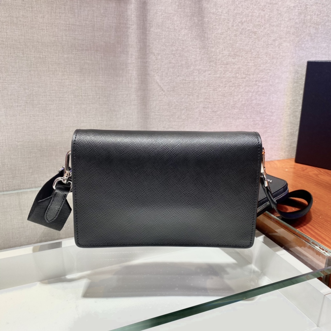 Pra*a saffiano leather mini envelope bag