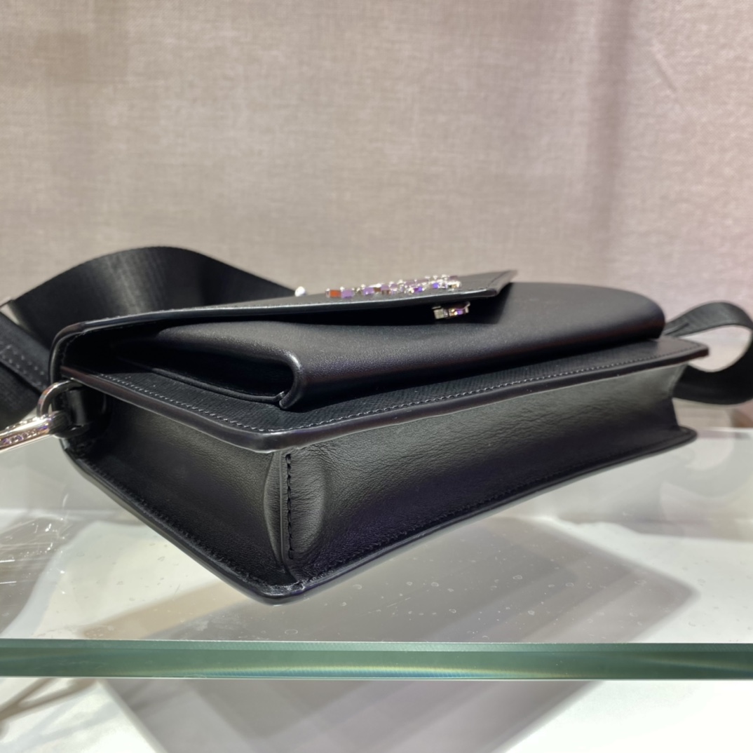 Pra*a saffiano leather mini envelope bag