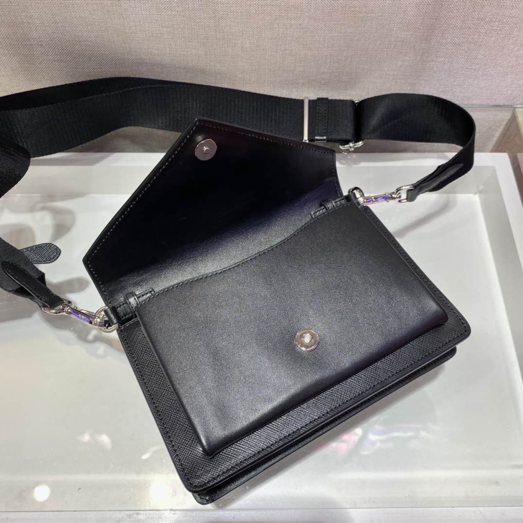 Pra*a saffiano leather mini envelope bag