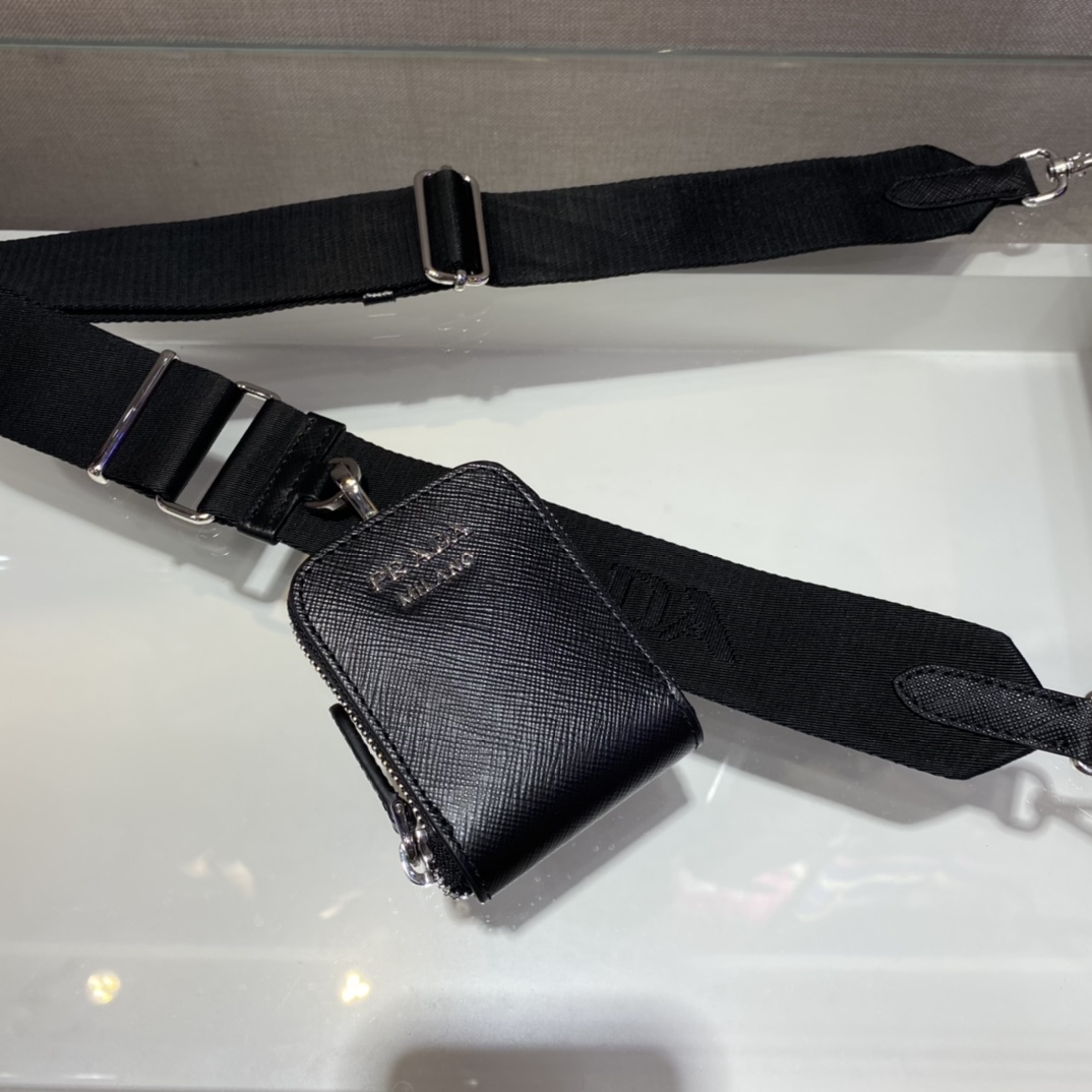 Pra*a saffiano leather mini envelope bag