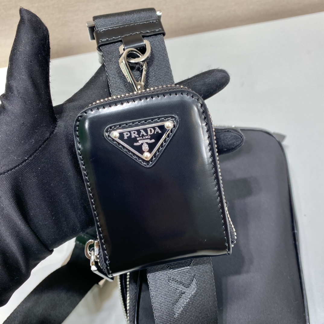Pra*a small Pra*a brique leather bag