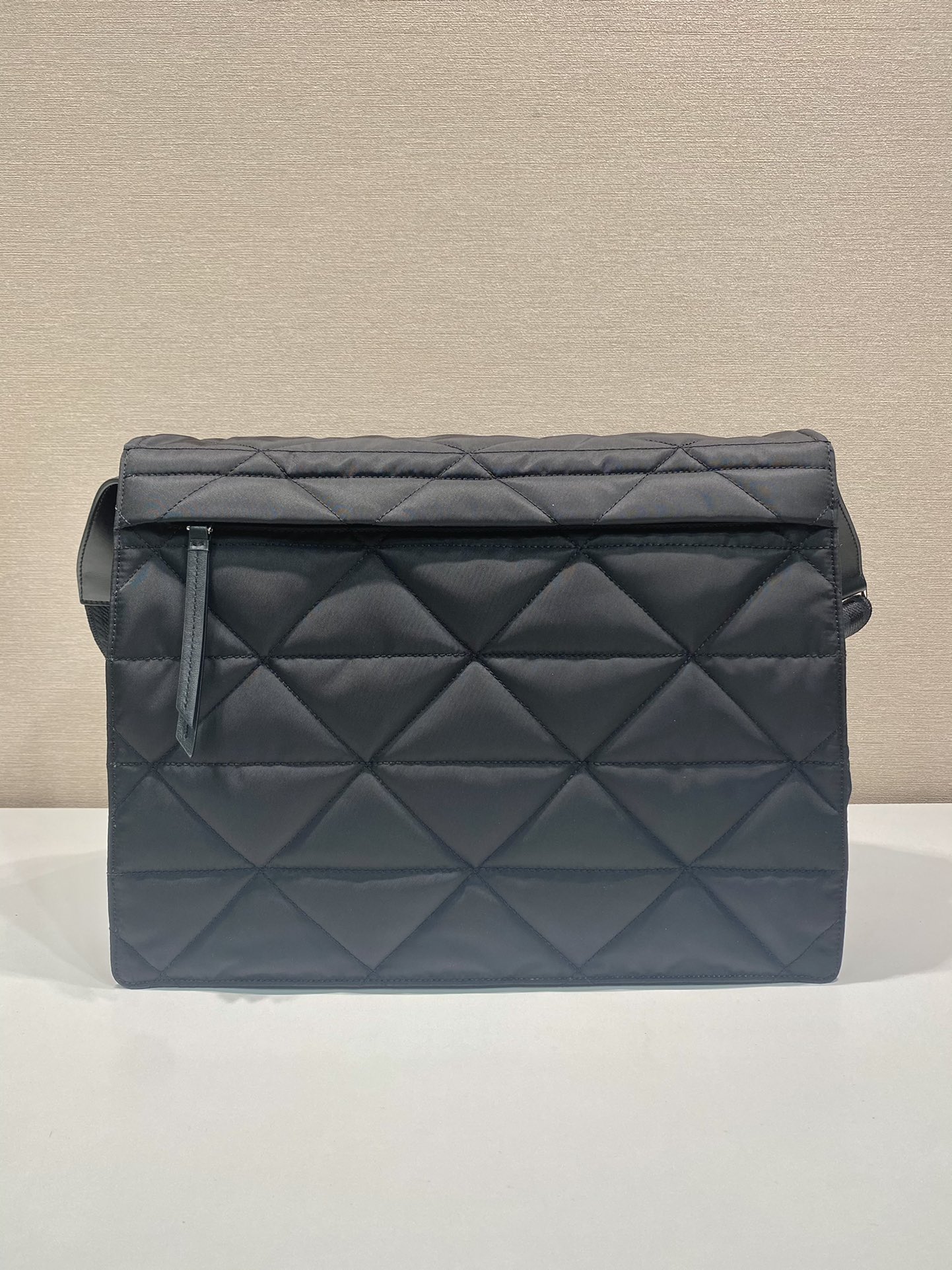 Pra*a black re-nylon large padded shoulder bag