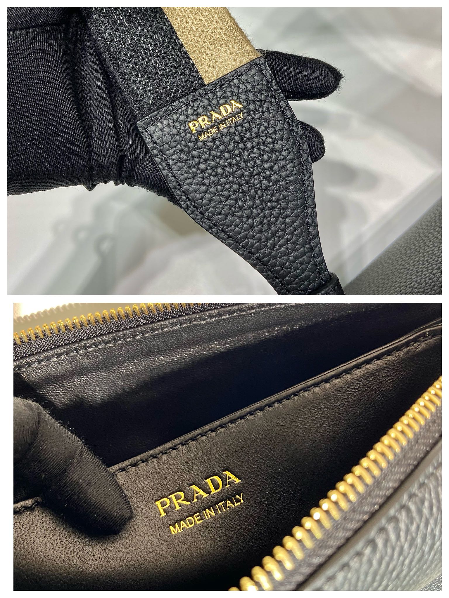 Pra*a leather shoulder bag