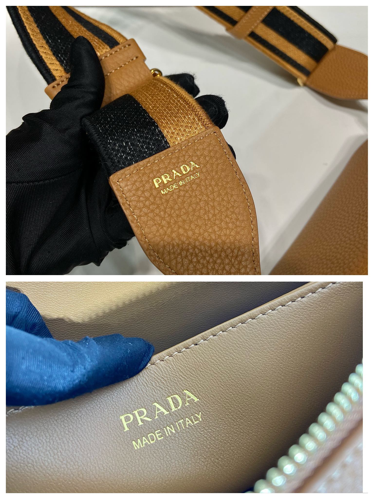 Pra*a leather shoulder bag