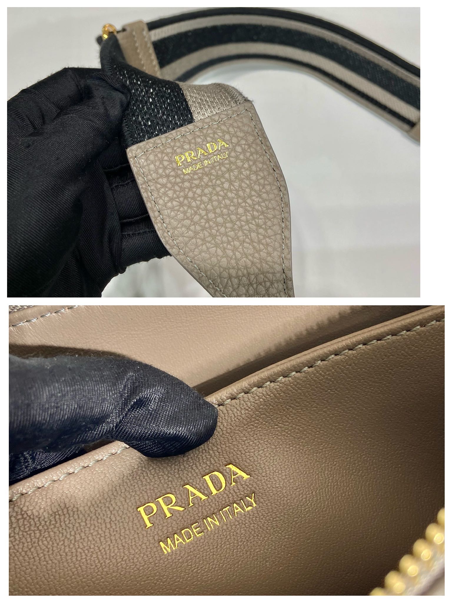 Pra*a leather shoulder bag