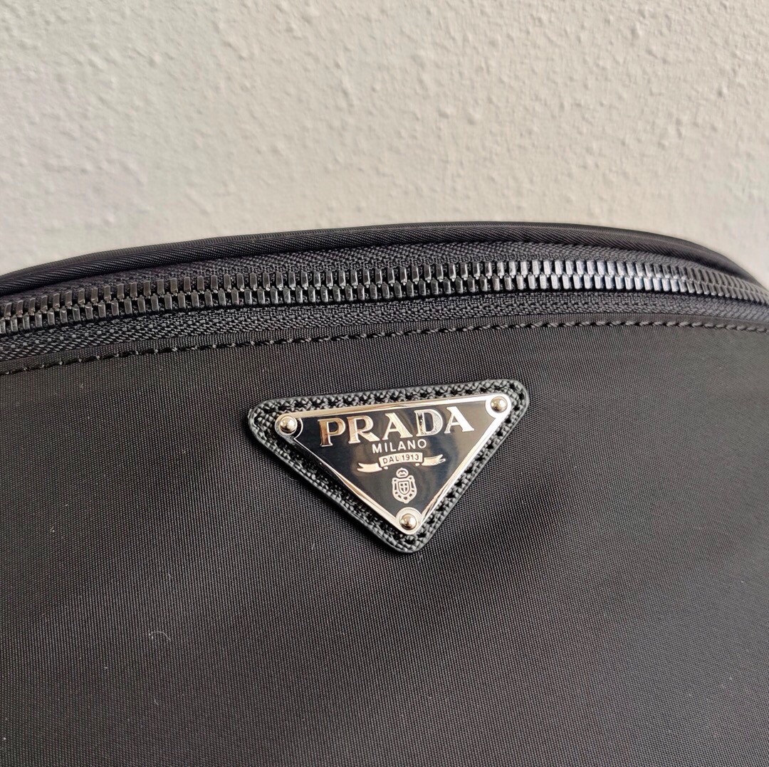 Pra*a black re-nylon belt bag