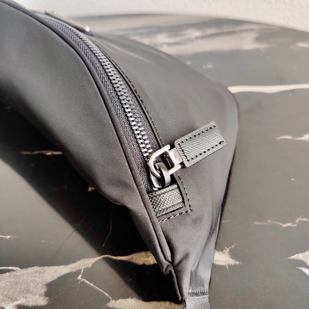 Pra*a black re-nylon belt bag