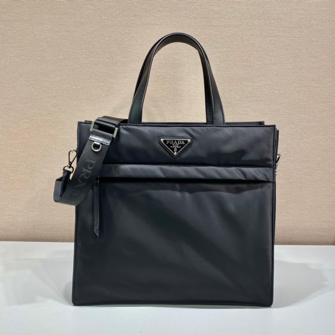 Pra*a black re-nylon tote bag