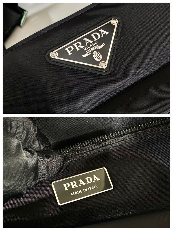 Pra*a black re-nylon tote bag
