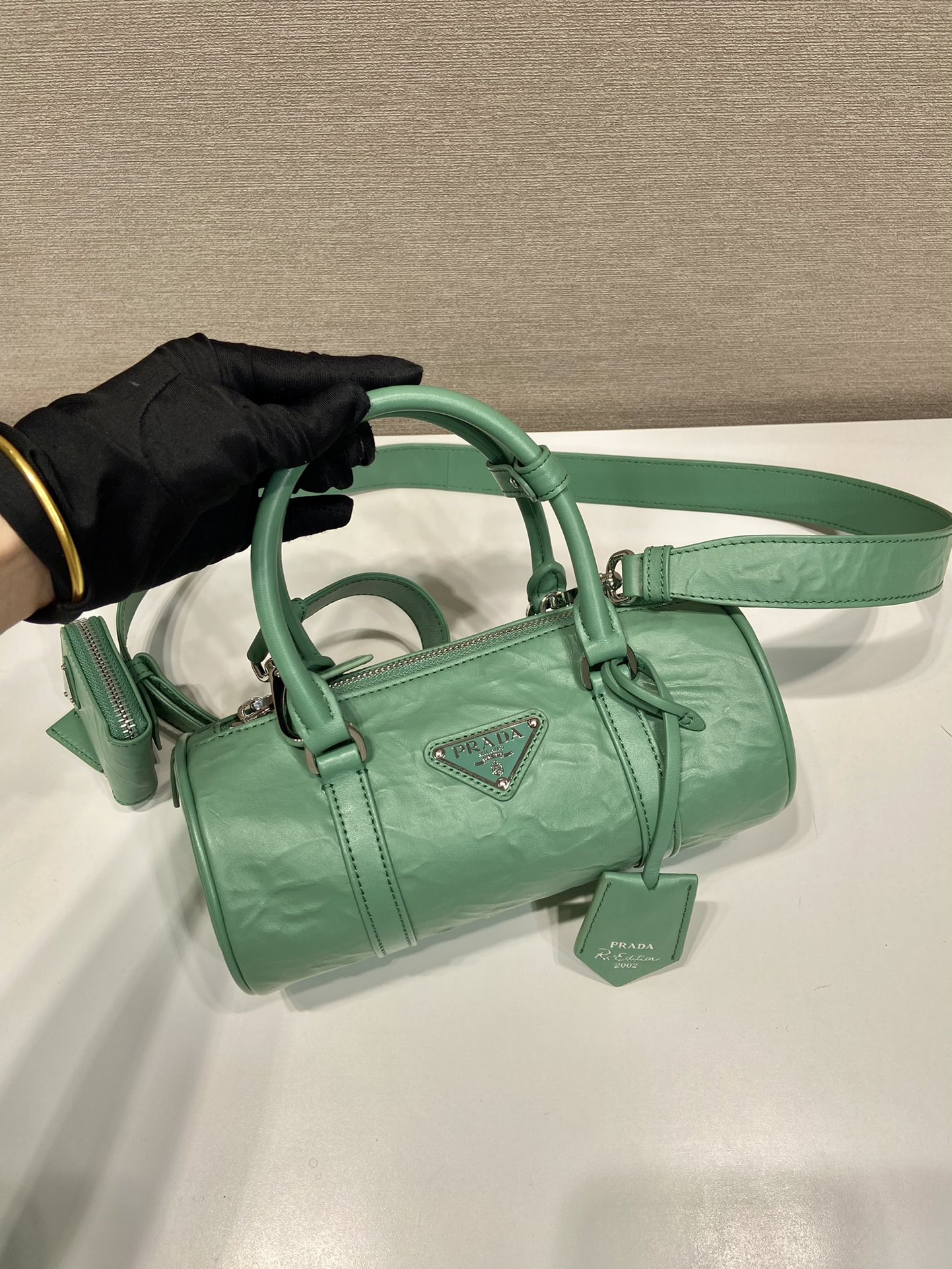 Pra*a antique nappa leather handbag
