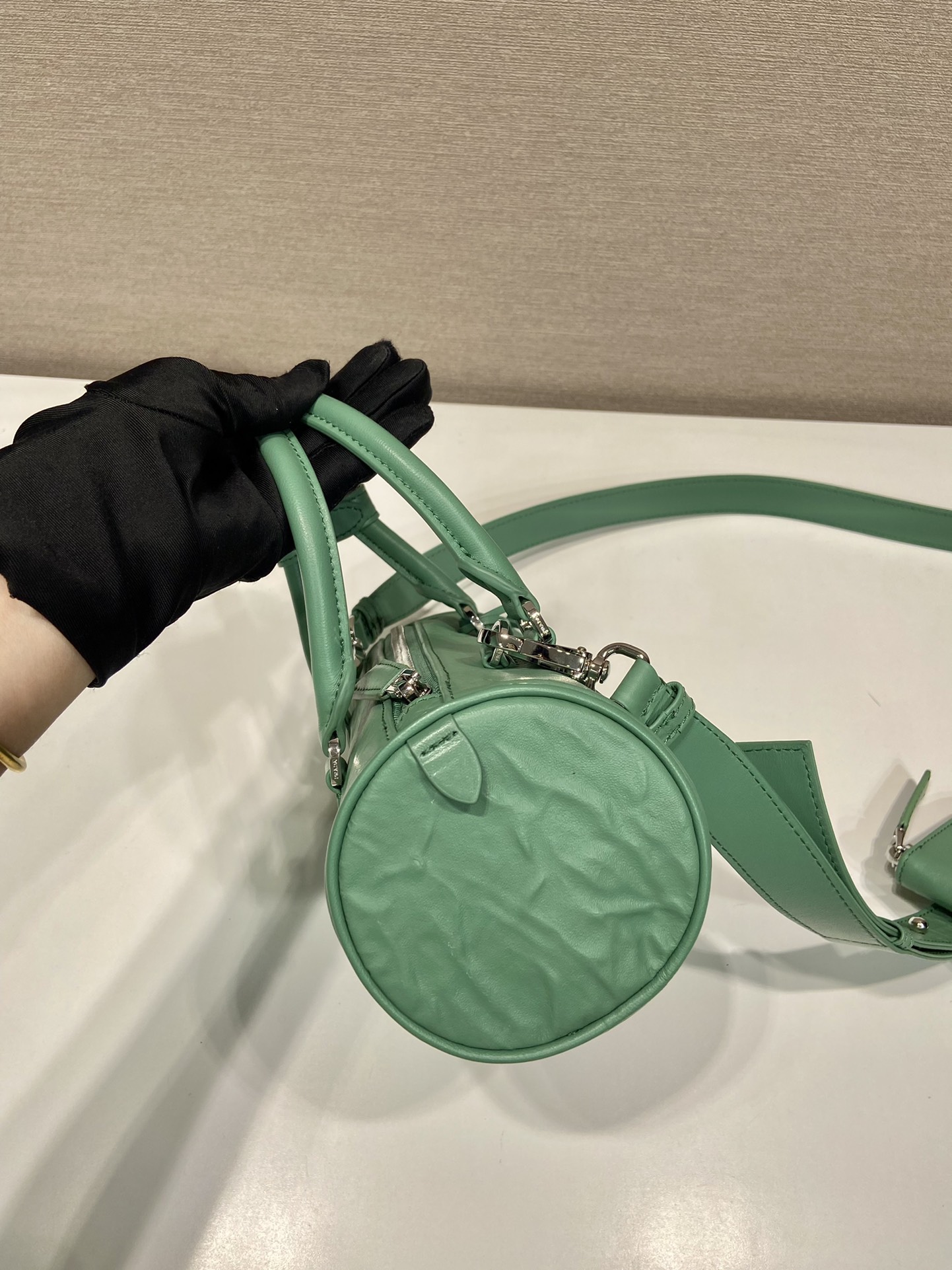 Pra*a antique nappa leather handbag