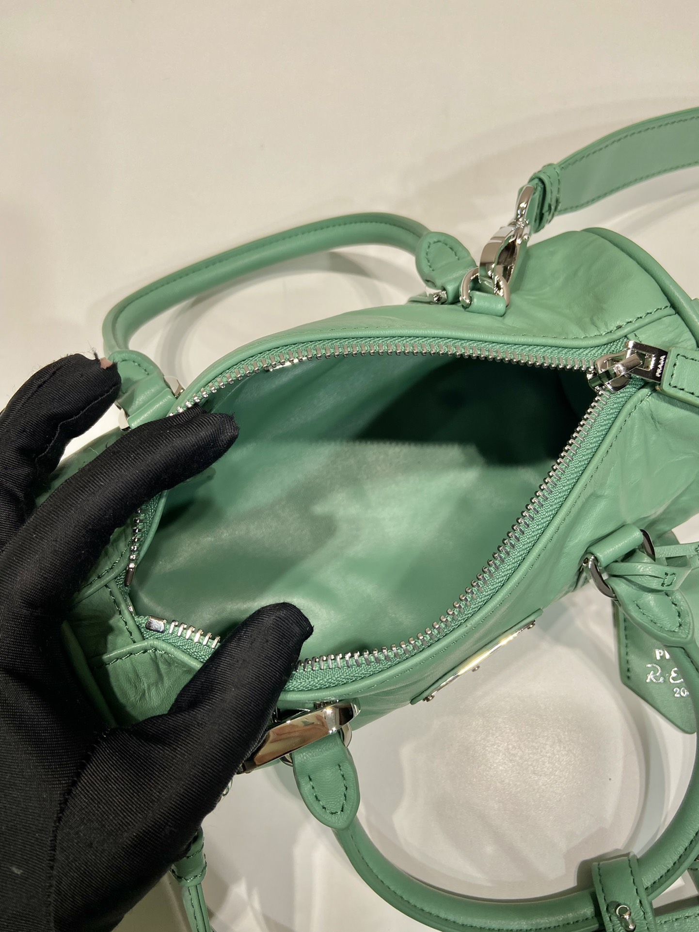 Pra*a antique nappa leather handbag
