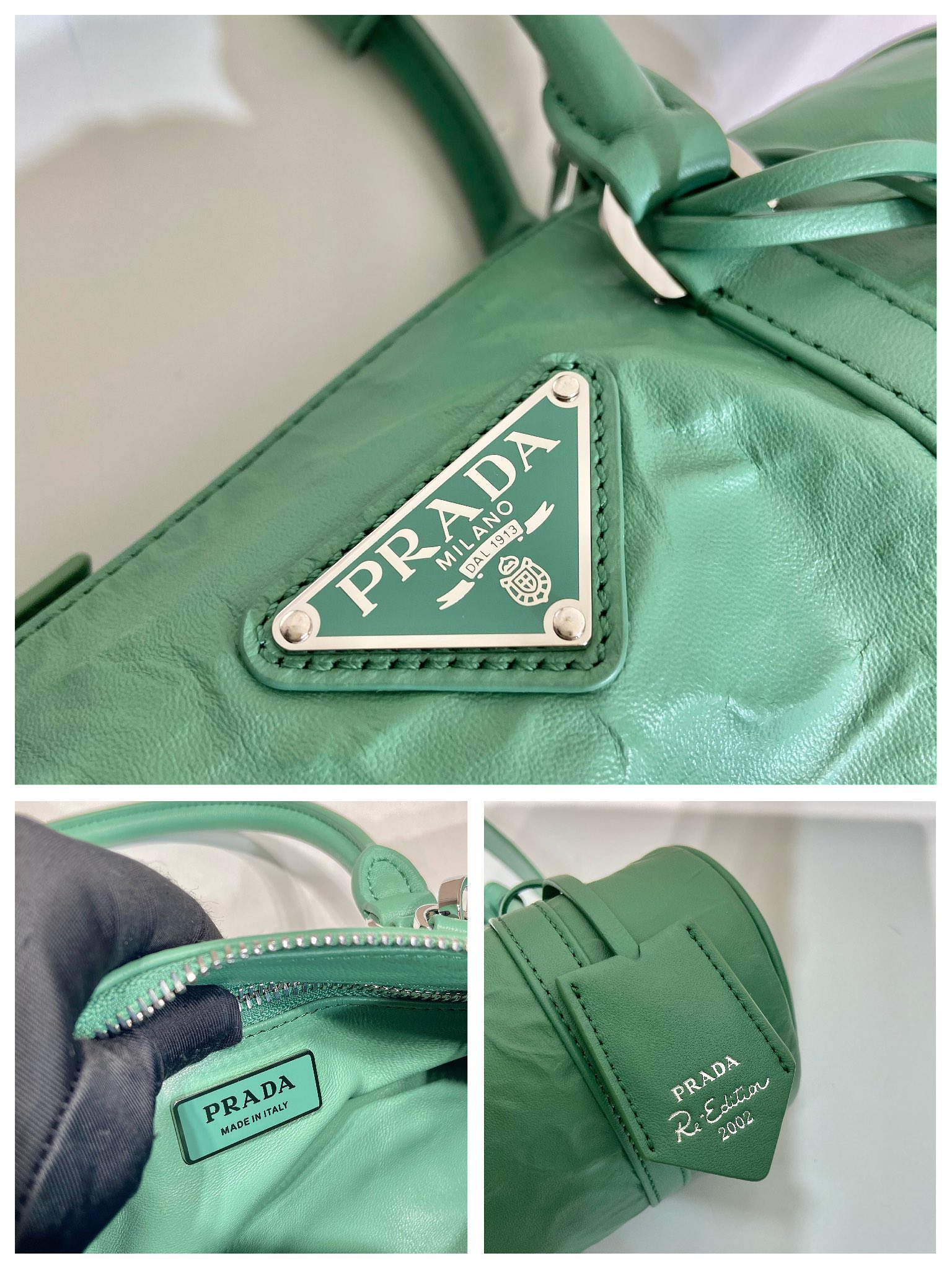 Pra*a antique nappa leather handbag