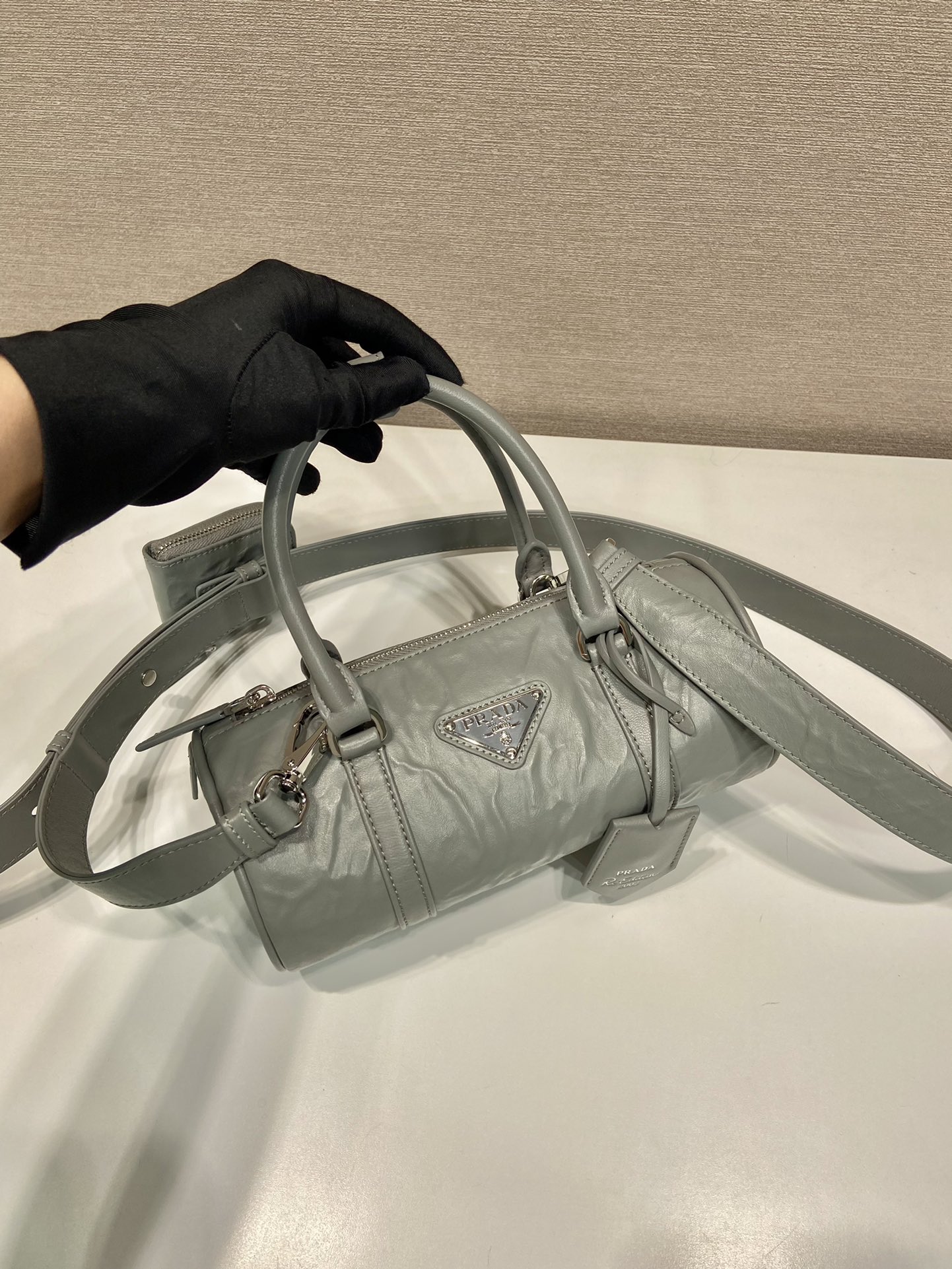 Pra*a antique nappa leather handbag