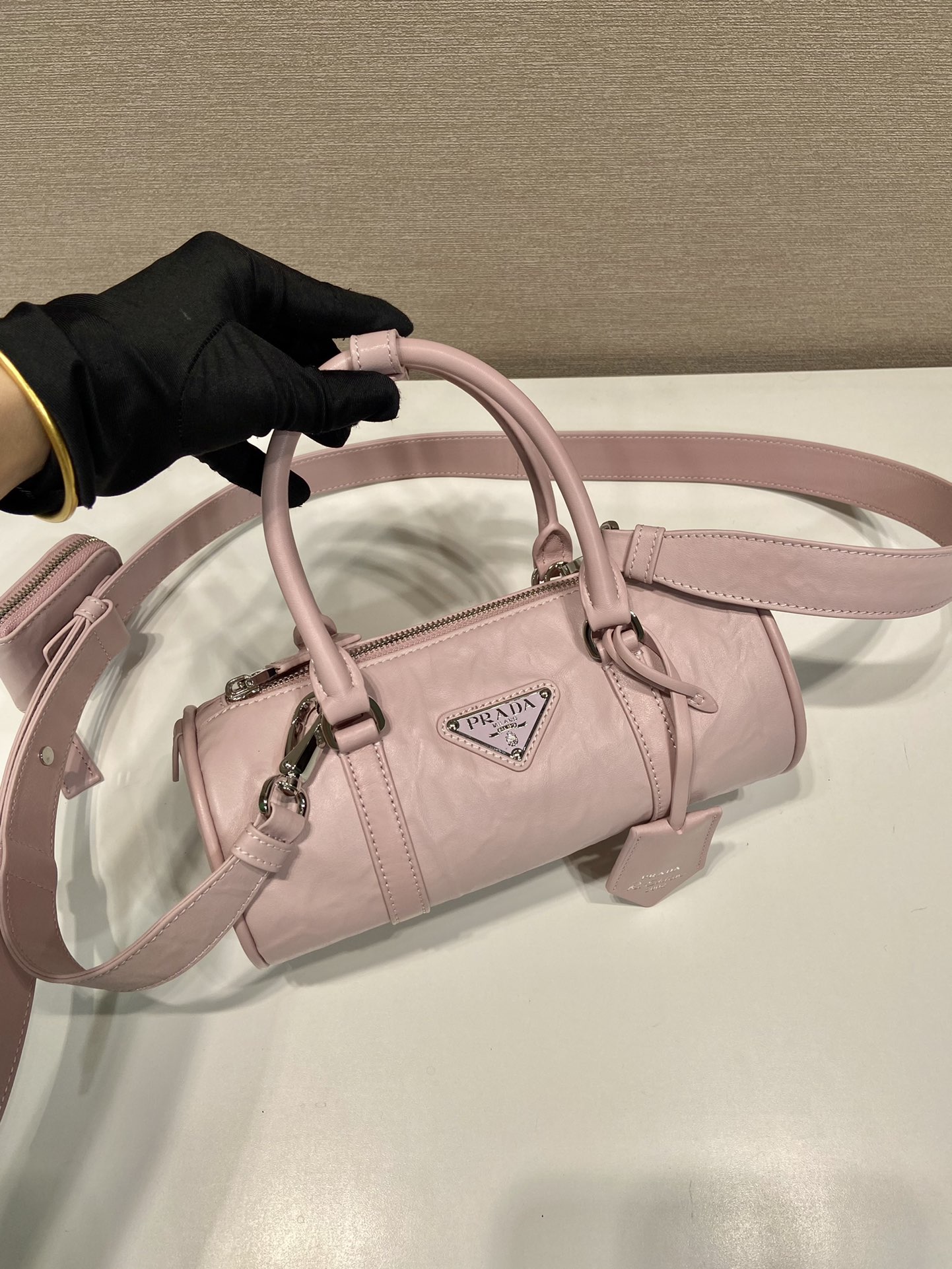 Pra*a antique nappa leather handbag