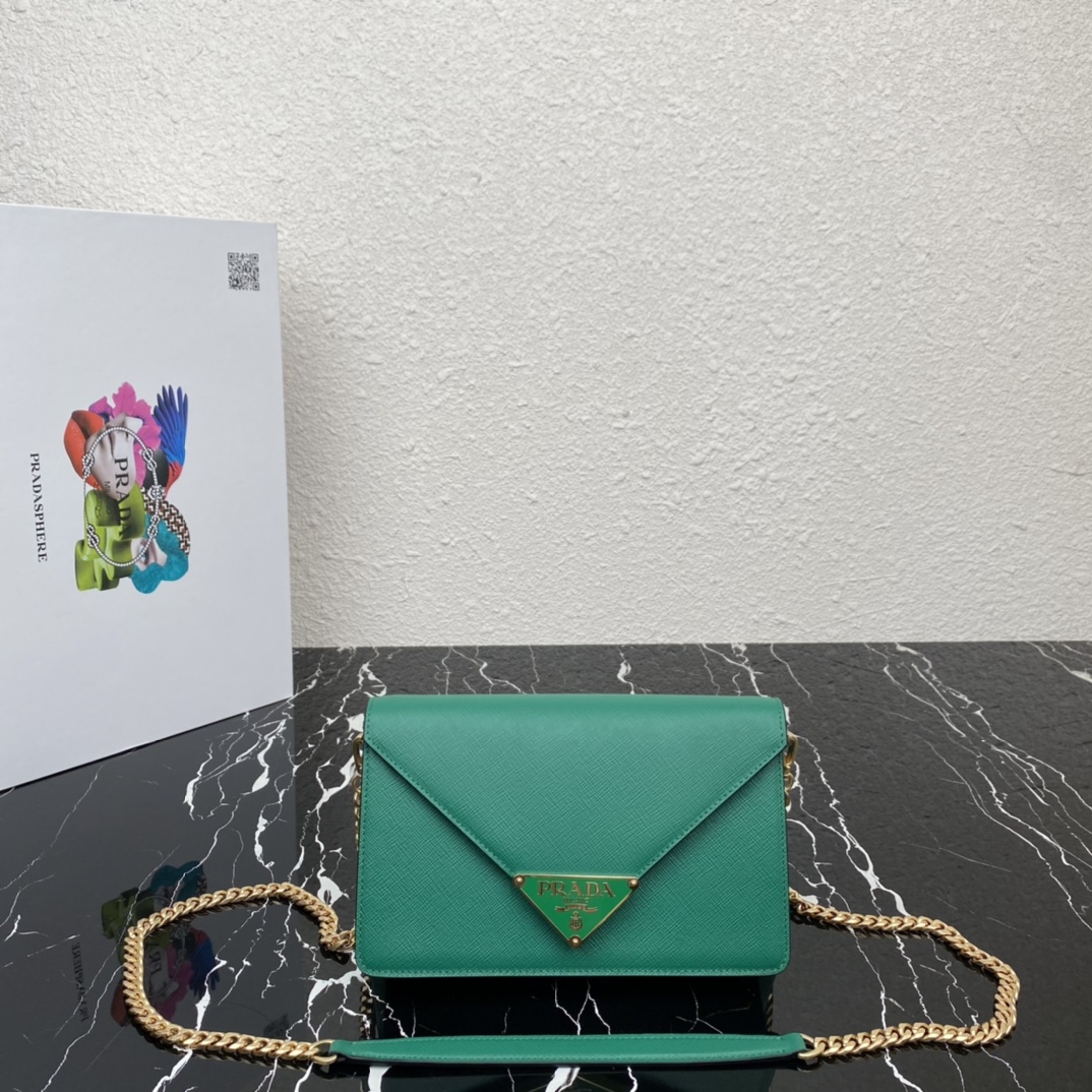 Pra*a saffiano leather shoulder bag