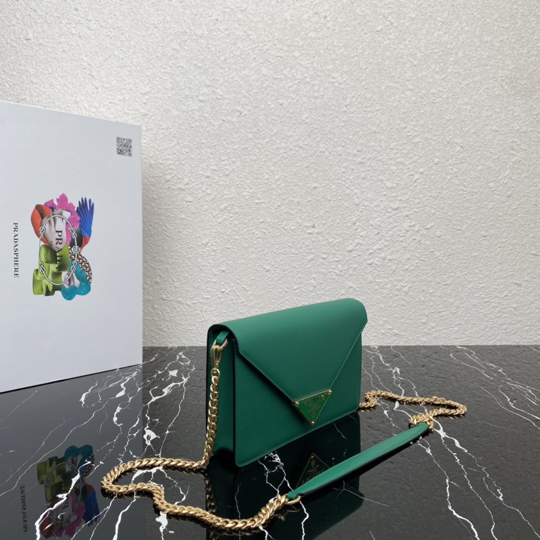 Pra*a saffiano leather shoulder bag