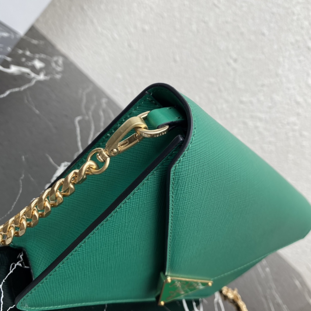 Pra*a saffiano leather shoulder bag