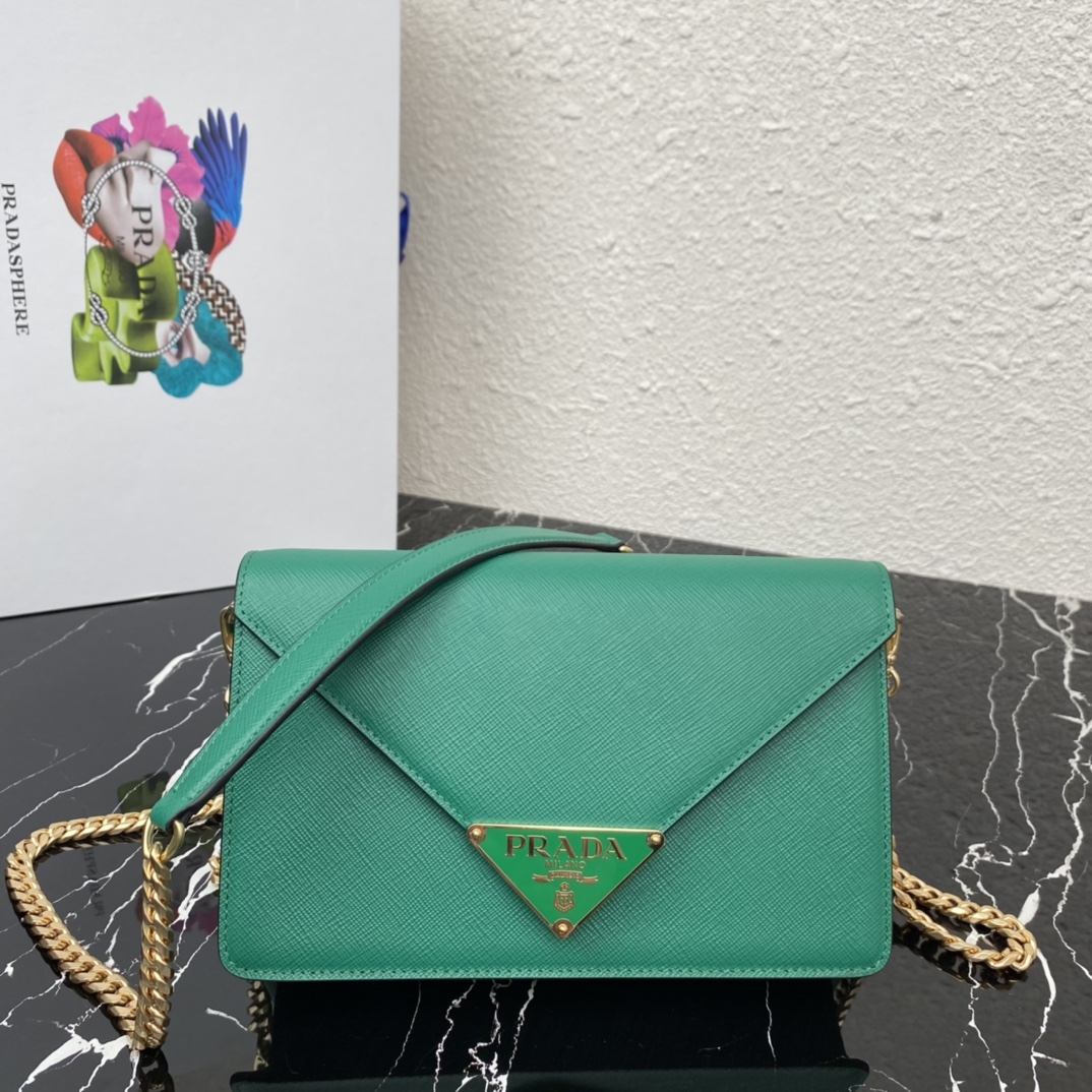 Pra*a saffiano leather shoulder bag