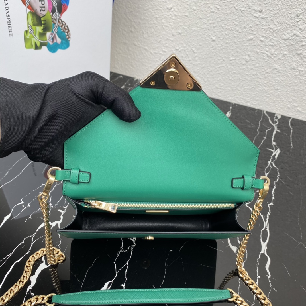 Pra*a saffiano leather shoulder bag