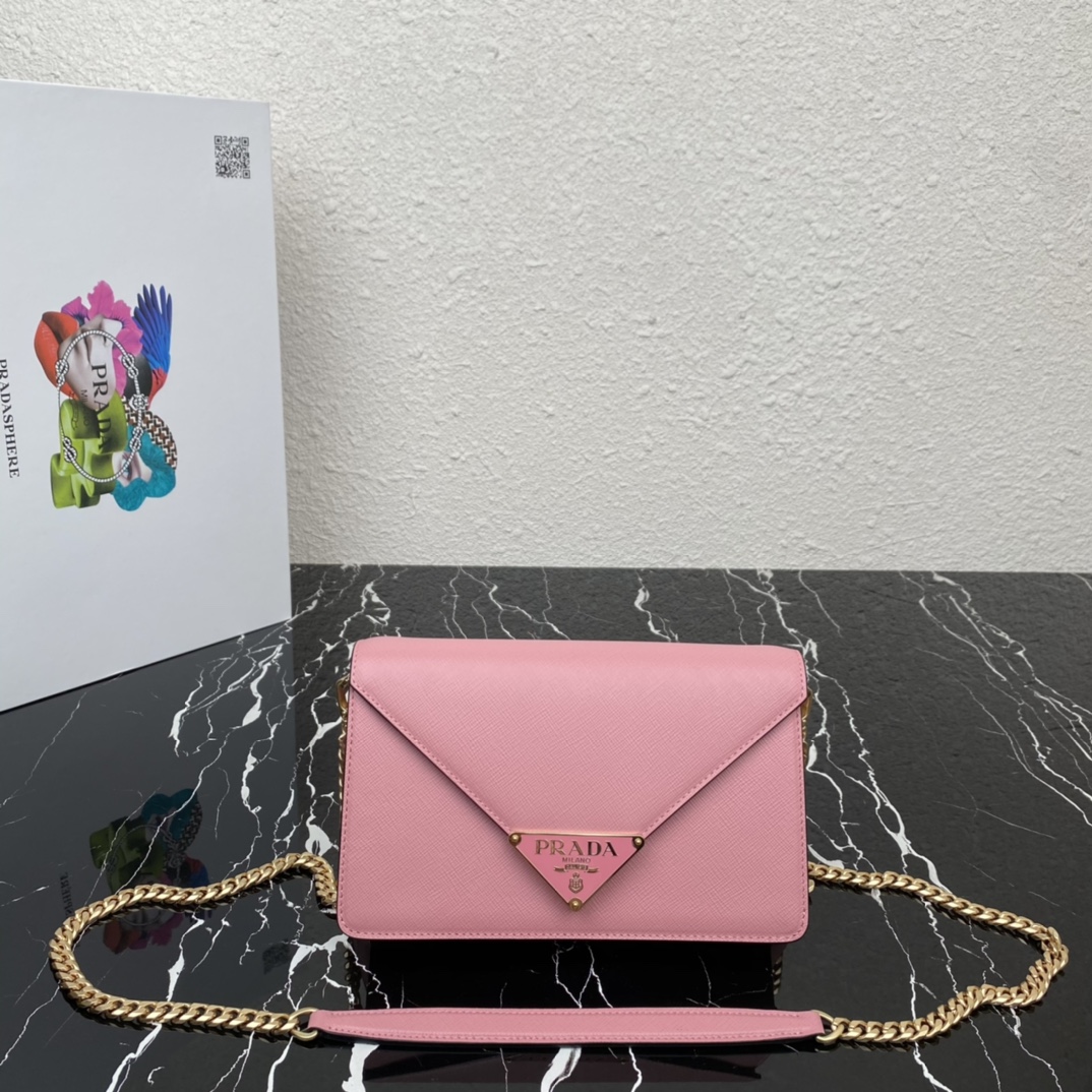 Pra*a saffiano leather shoulder bag