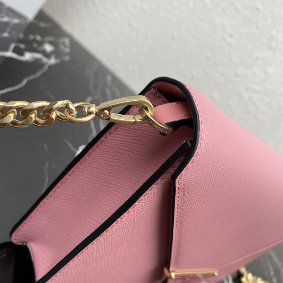 Pra*a saffiano leather shoulder bag
