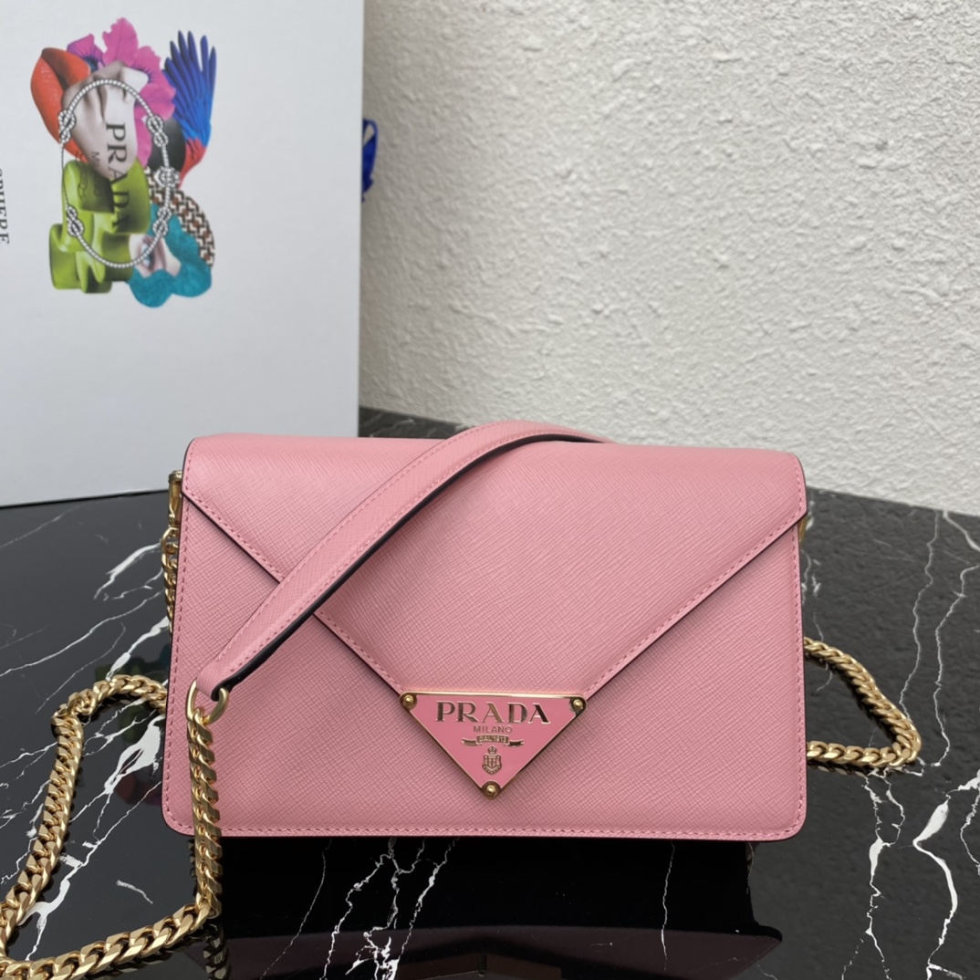 Pra*a saffiano leather shoulder bag