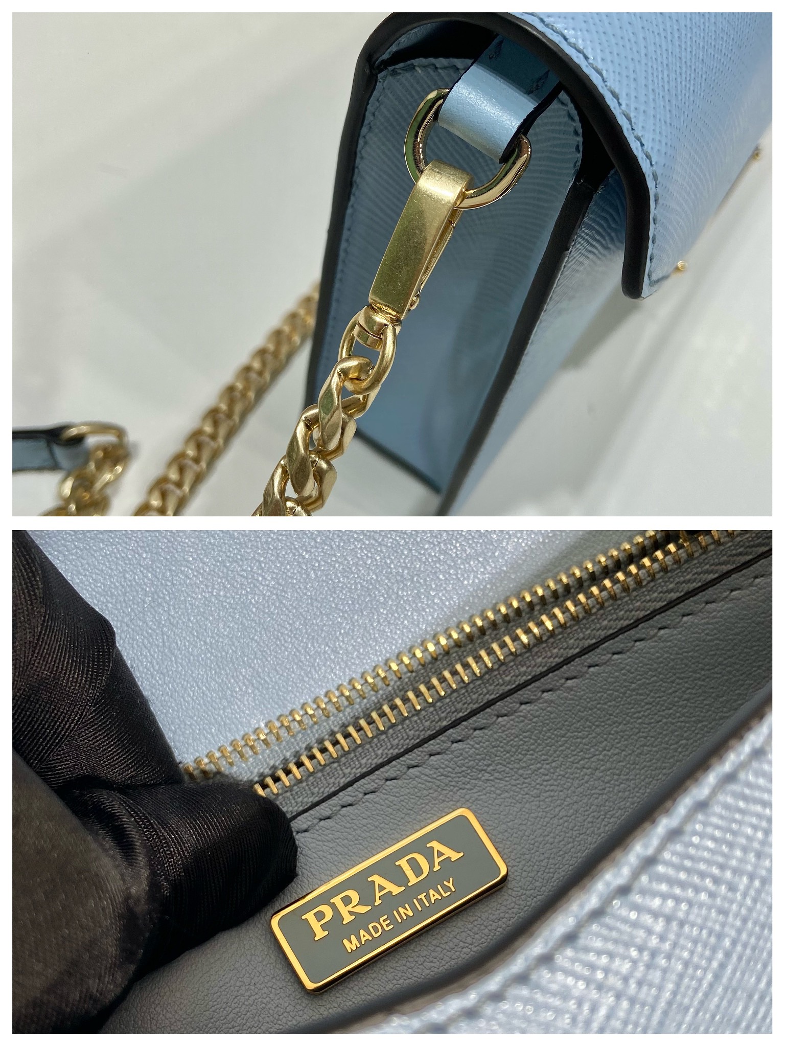 Pra*a saffiano leather shoulder bag