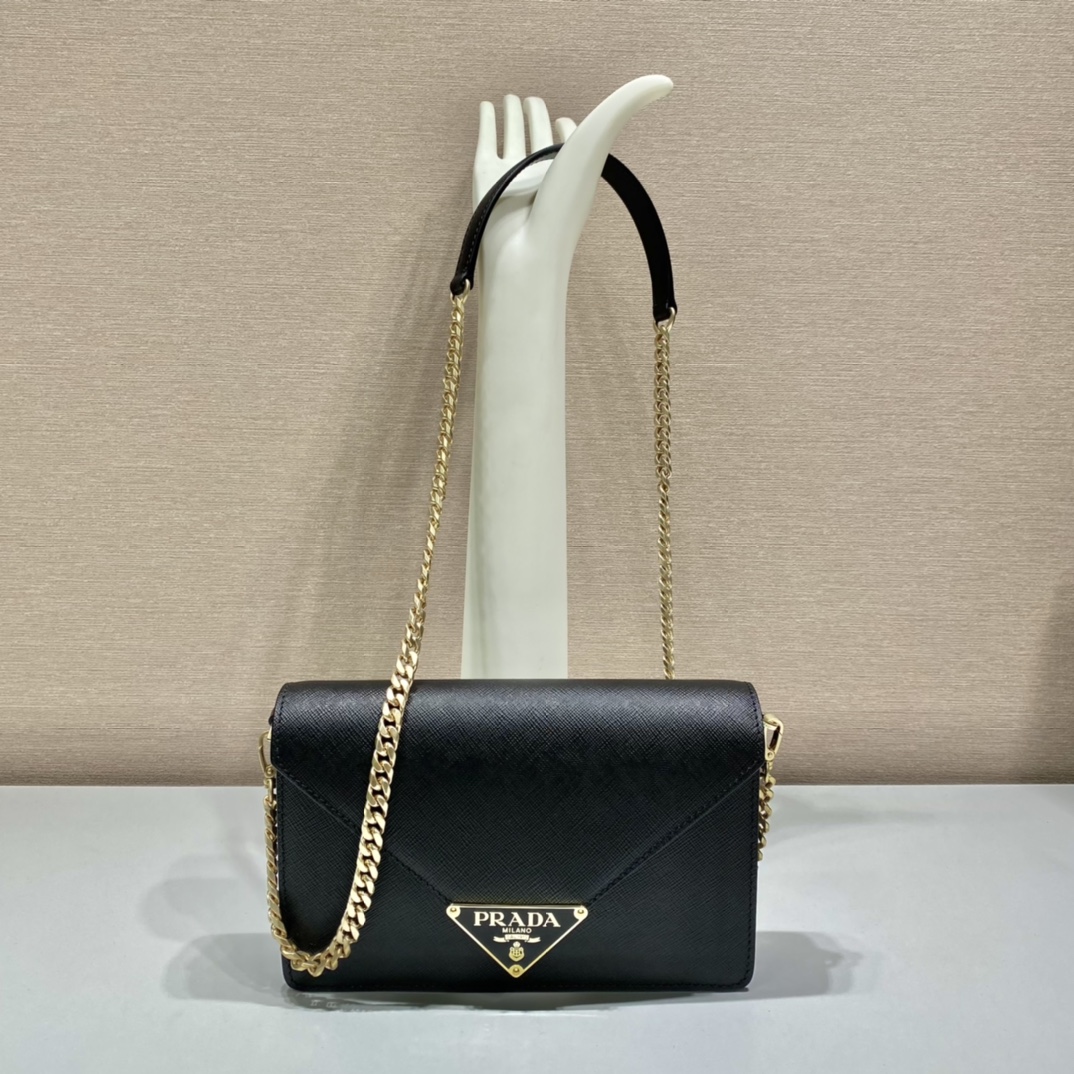 Pra*a saffiano leather shoulder bag