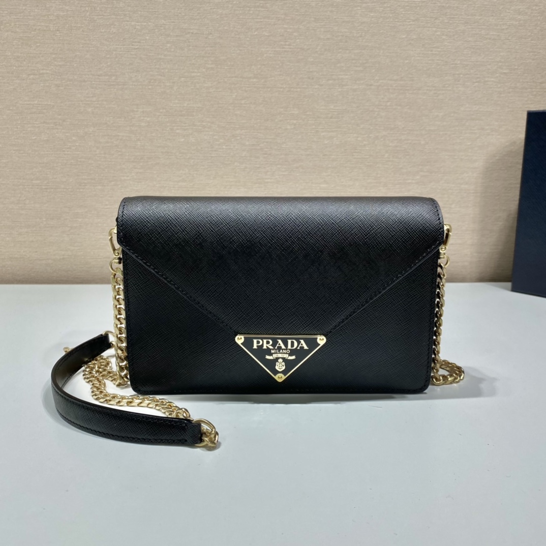 Pra*a saffiano leather shoulder bag