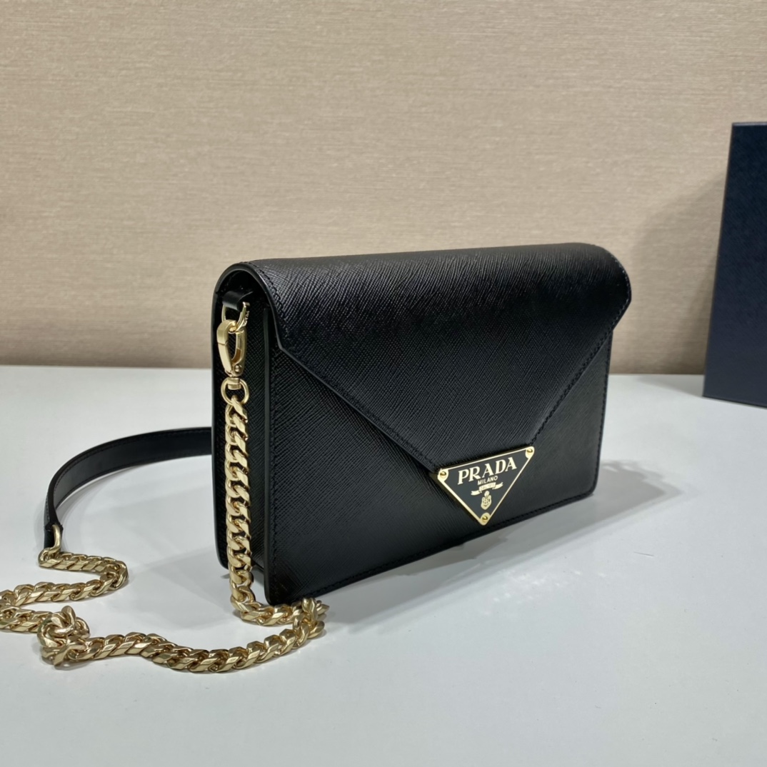 Pra*a saffiano leather shoulder bag