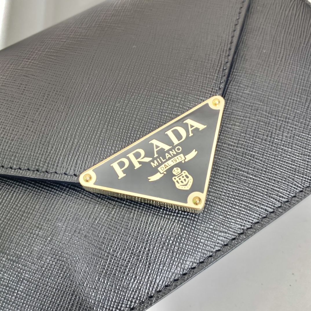 Pra*a saffiano leather shoulder bag