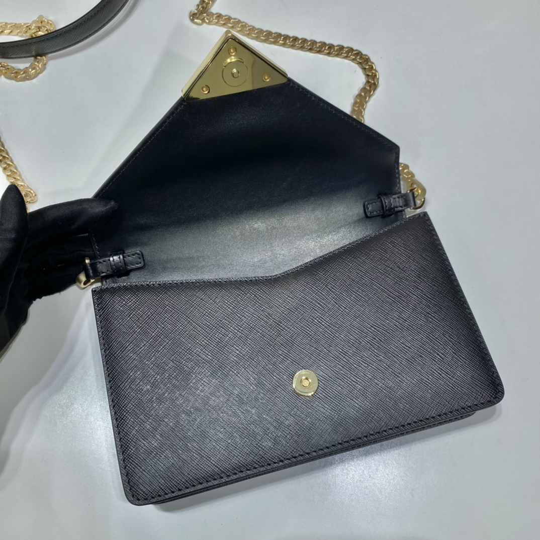 Pra*a saffiano leather shoulder bag