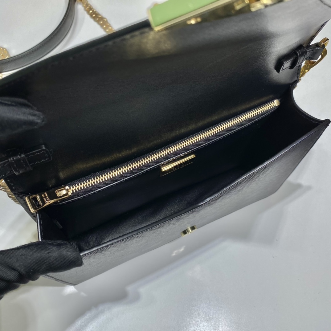 Pra*a saffiano leather shoulder bag