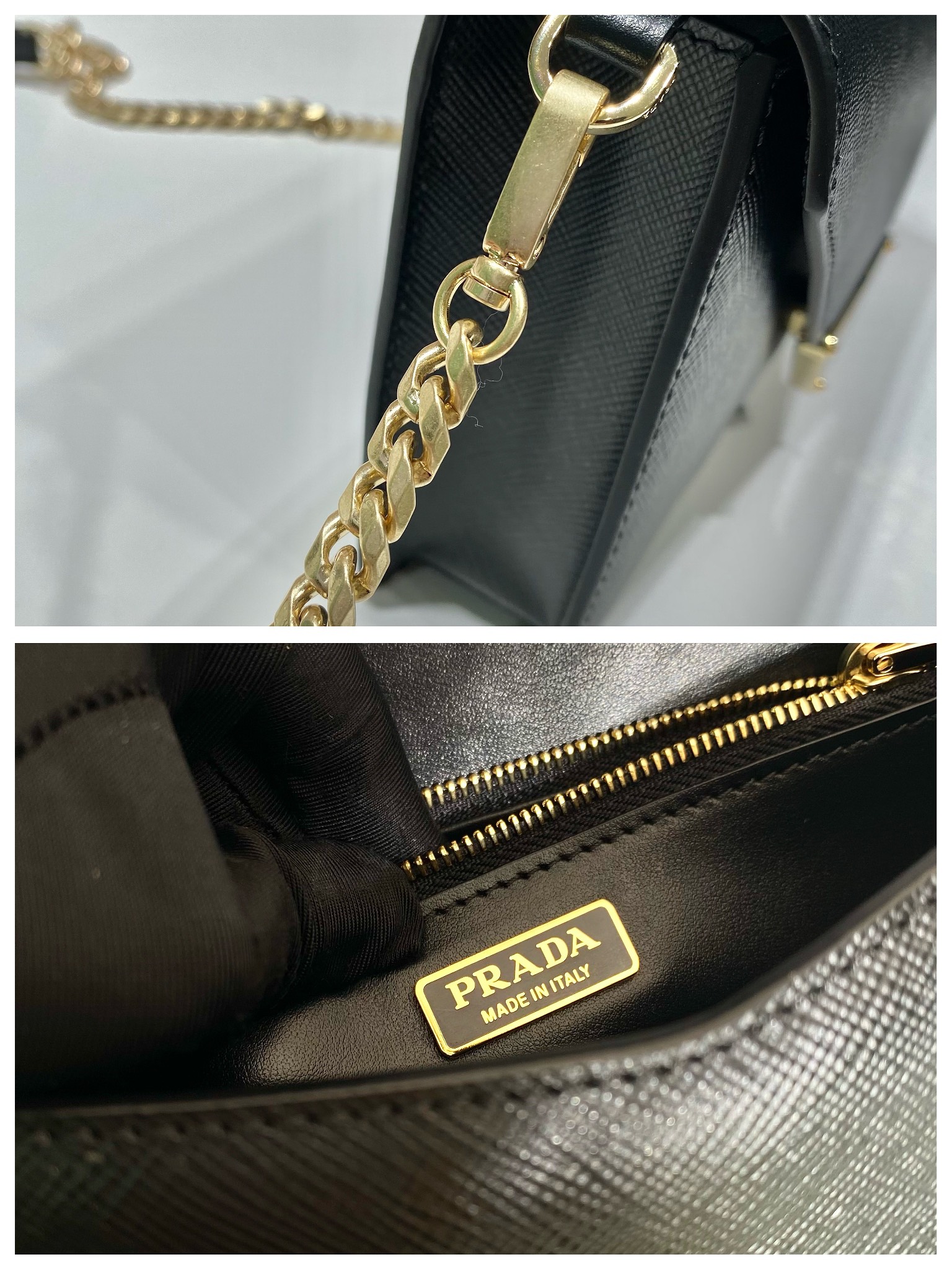 Pra*a saffiano leather shoulder bag