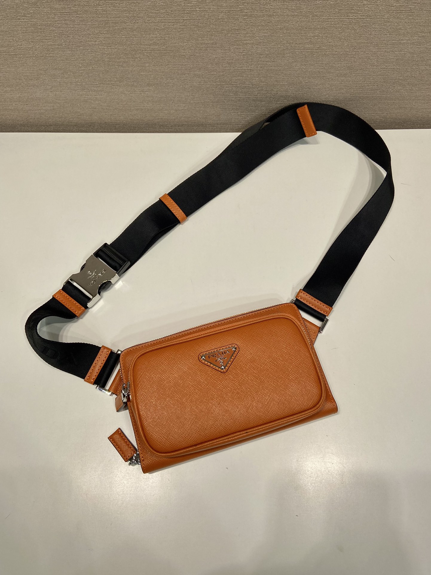 Pra*a saffiano leather belt bag