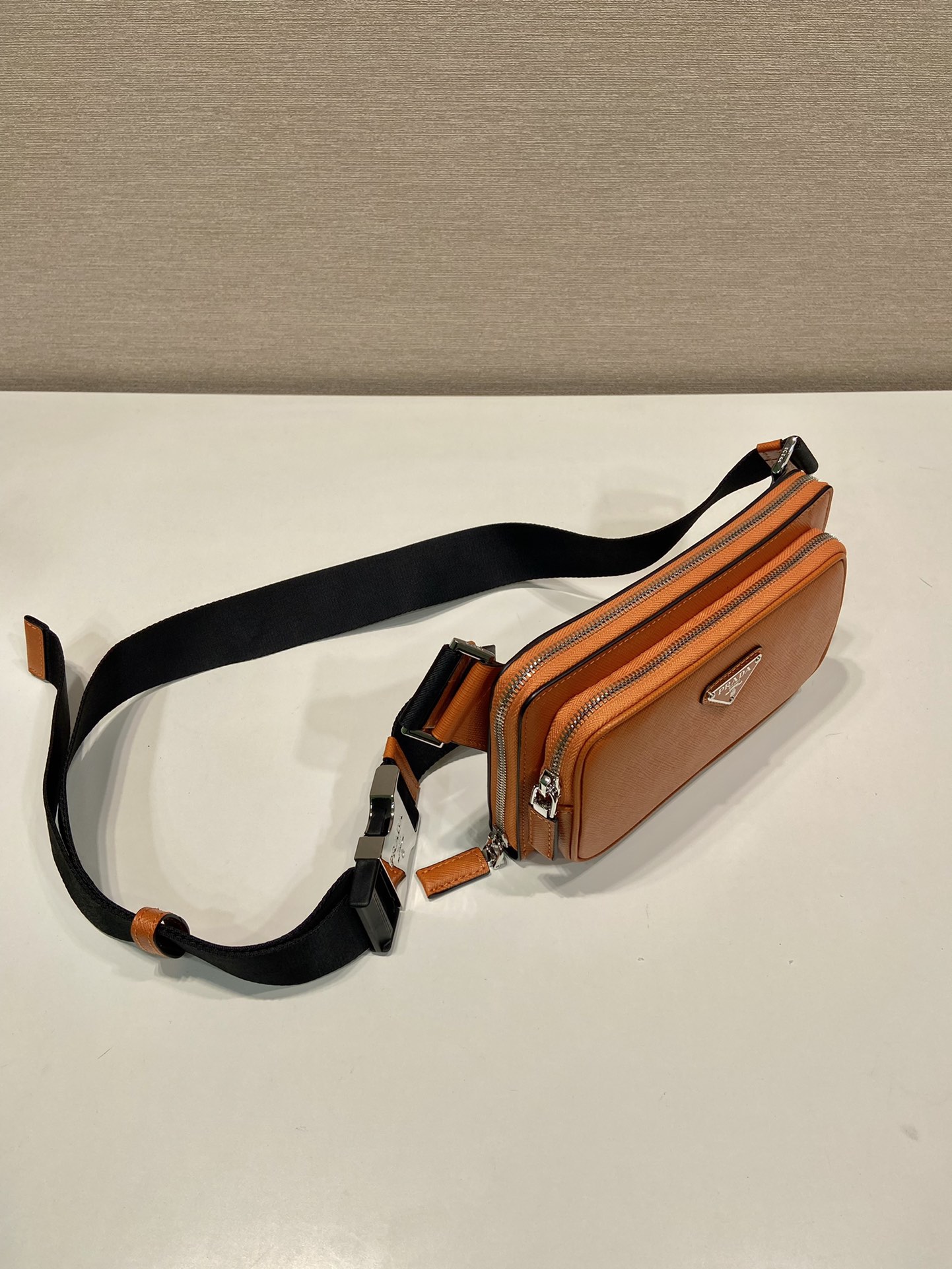 Pra*a saffiano leather belt bag
