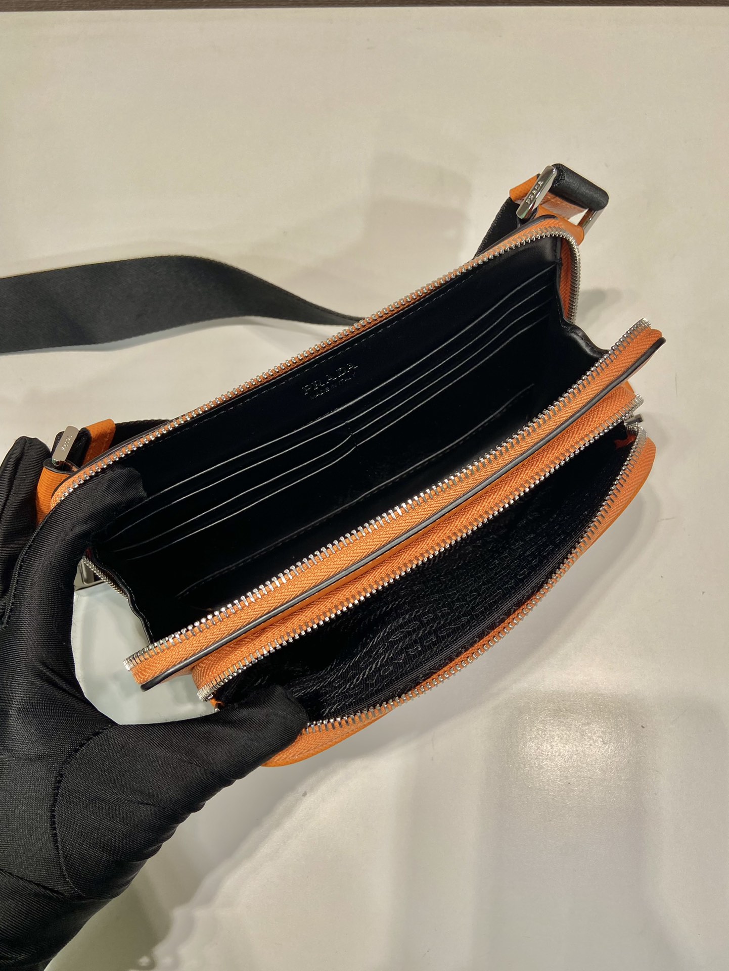 Pra*a saffiano leather belt bag